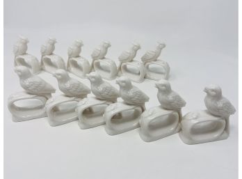 Set Of 12 Vintage Ardalt Japan Porcelain Bird Napkin Rings