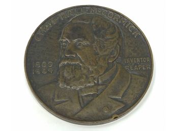 Cyrus Hall McCormick International Harvester Bronze Medal By Medallic Art Company - 1931