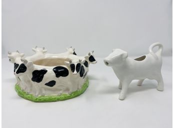 Cow Bowl And Cow Creamer