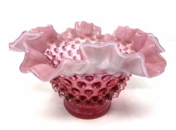 Vintage Hobnail Two-Tone Glass Bowl