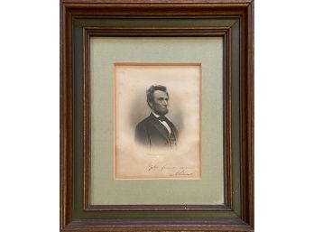 Abraham Lincoln Framed Engraving