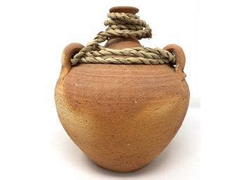 Vintage Art Pottery Jug With Rope