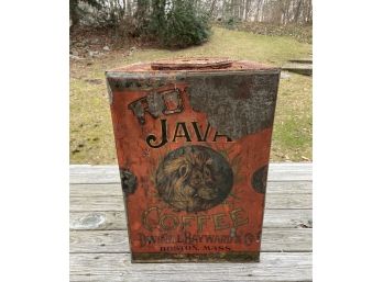 Large Antique Royal Java Coffee Tin, Dwinell, Hayward & Co.