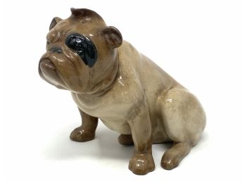 Antique Bulldog Whiskey Decanter Made In England For Erven Lucas Bols Distillers, CircA 1914