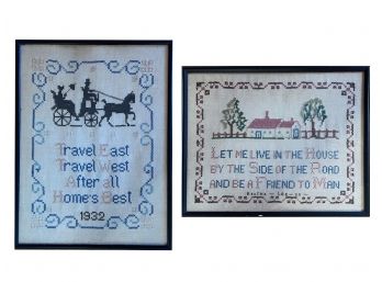 1933 And 1932 Handmade Needlepoint Artworks