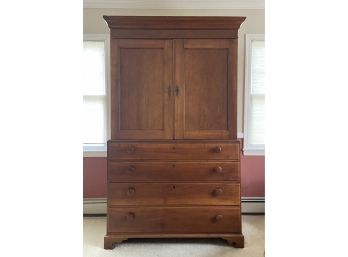 Antique English Georgian Linen Press / Cabinet