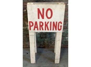 White No Parking Standing Sign (double Sided)