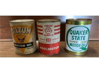 Assorted 1 Quart Oil Cans (Full)