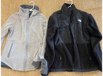 Pair Of North Face Fleece Jacket And Cotton Jersey Zip Up Jacket