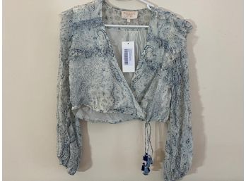 Rococo Sand Women's Cropped Wrap Blouse New With Tags Small