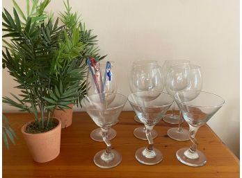 Wine Glasses, Coasters &Tray