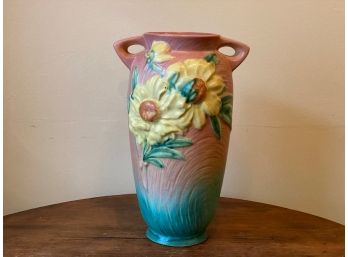 Vintage Roseville Pottery Peony Pink Vase 67-12