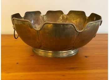 Large Unique Shaped Brass Bowl By Andrea