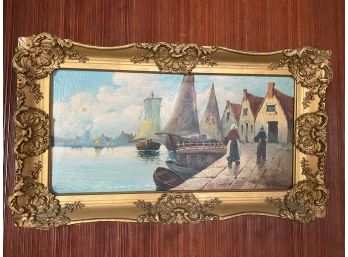 Vintage Oil Painting With Ornate Frame