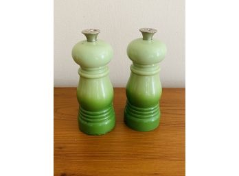 Le Creuset Salt And Pepper Mill Set Ceramic Rosemary Ombre  Green