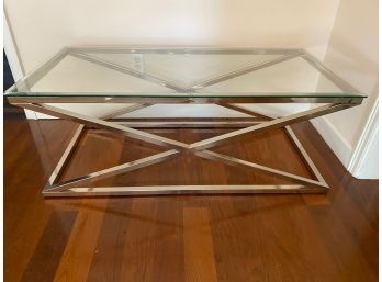 Modern Glass And Chrome Coffee Table