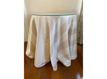 Decorative Round Side Table With Custom Silk Table Cloth