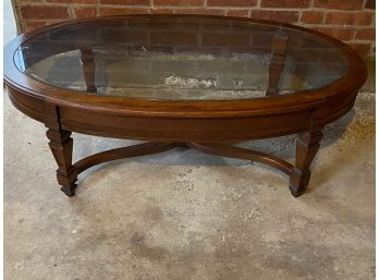 Vintage Oval Glass Table