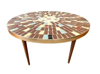 Vibrant MCM Mosaic Side Table