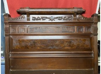 Impressive Burl Walnut Accented Bed