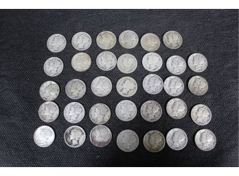 Mercury Dimes Lot Of 34