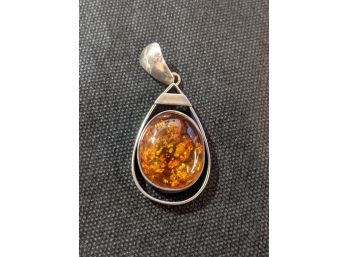 Sterling Amber Pendent