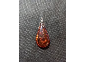 Sterling Amber Pendent