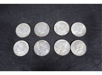 Kennedy Silver Half Dollars 1966-69 Lot Of 8