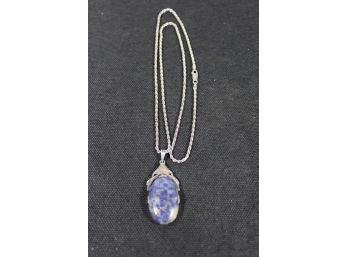 Sterling Lapis Pendent Necklace