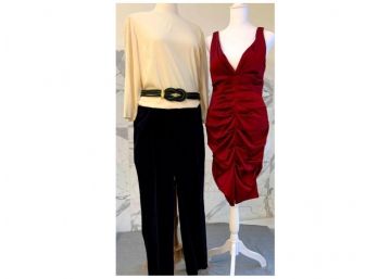 Dress And Dana Buchman Ivory Silk Blouse (NWT) And Velvet Pants