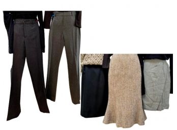 Pair Of Ralph Lauren Pants And Grouping Of 3 Designer Skirts - Ralph Lauren, Escada, & Sansappelle