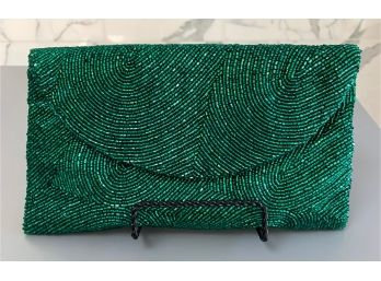 Emerald Green Beaded Evening Bag