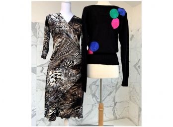 Vintage Joseph Ribkoff Dress And 80's Sweater