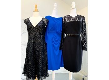 Trio Of Dresses - Carmen Marc Valvo And Two David Meister