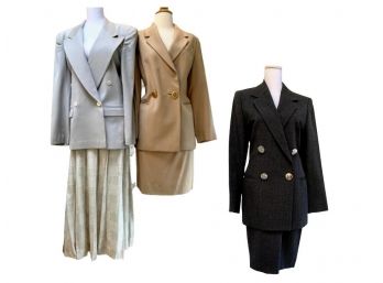 Gloria Sachs Blazer And Skirt  & 2 Genny Suits