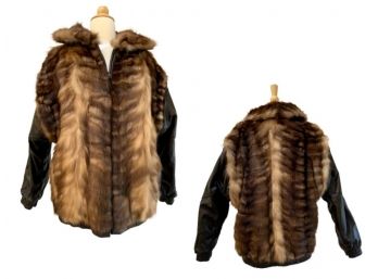 Vintage Leather And Fur Reversible Jacket