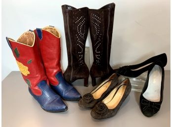 Lot Of Mixed Shoes - Great Boots And Suede Pumps! Sz 7.5