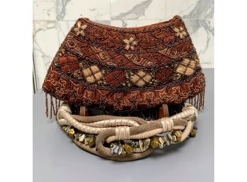 Neutral Vintage Belt- Beaded Bag