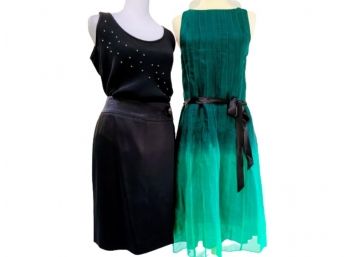 Emporio Armani Satin Skirt,  Peter Cohen Tank & Ombre Dress