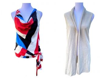 Ralph Lauren Silk Summer Top & Cashmere Vest