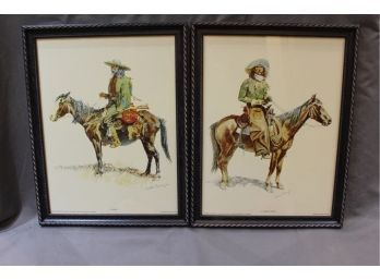 1956 Remington Prints From Penn Prints - Arizona Cowboy & A Trapper