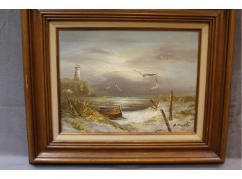 Excellent Seaside Original Oil Signed A. Murphy