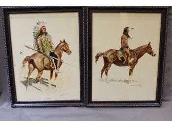 1956 Remington Prints From Penn Prints - A Cheyanne Buck & A Sioux Chief