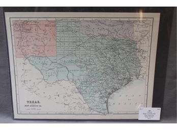 1882 Black's General Atlas Map Of Texas - Hand-colored