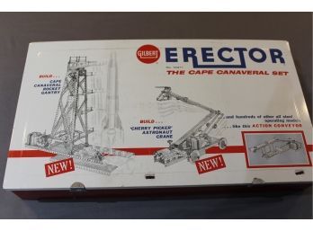 1959 A.C. Gilbert Erector Set Metal Box And Classic How-to Booklet