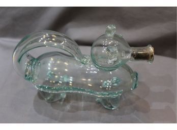 Vintage Hand-Blown Glass Pig Decanter