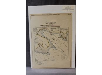 1901 Nautical Chart Of Mattapoisett Harbor - Hand-colored