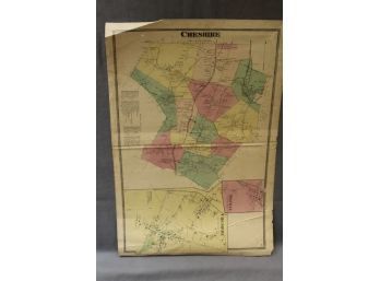 Rare 19th Century Map Of Cheshire CT - Beers Map