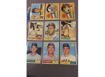 1960 & 1961 Topps Baseball (9 Cards)