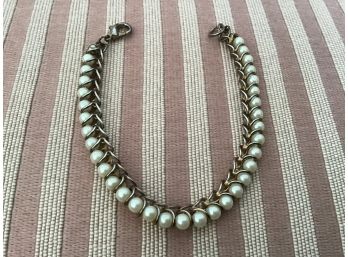 Vintage Pearl And Gold Tone Bracelet - Lot #26